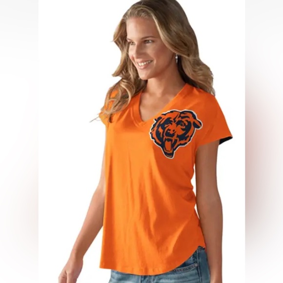 Touch by Alyssa Mulino Bears Top Size Small Orange / Blue NWT - Picture 2 of 11